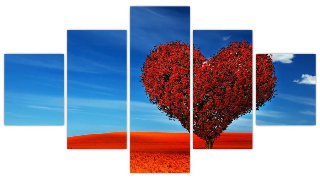 Obraz - Serce z drzewa (125x70 cm)