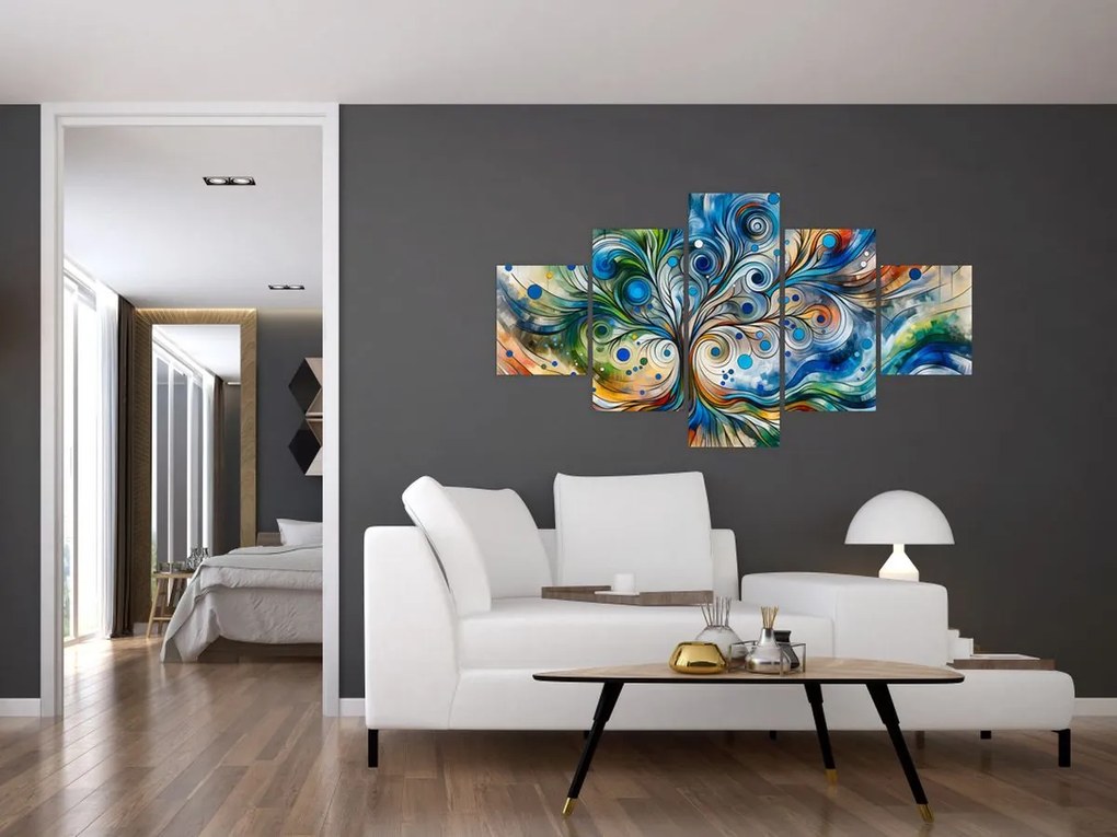Obraz – Kolorowe energetyczne drzewo (125x70 cm)