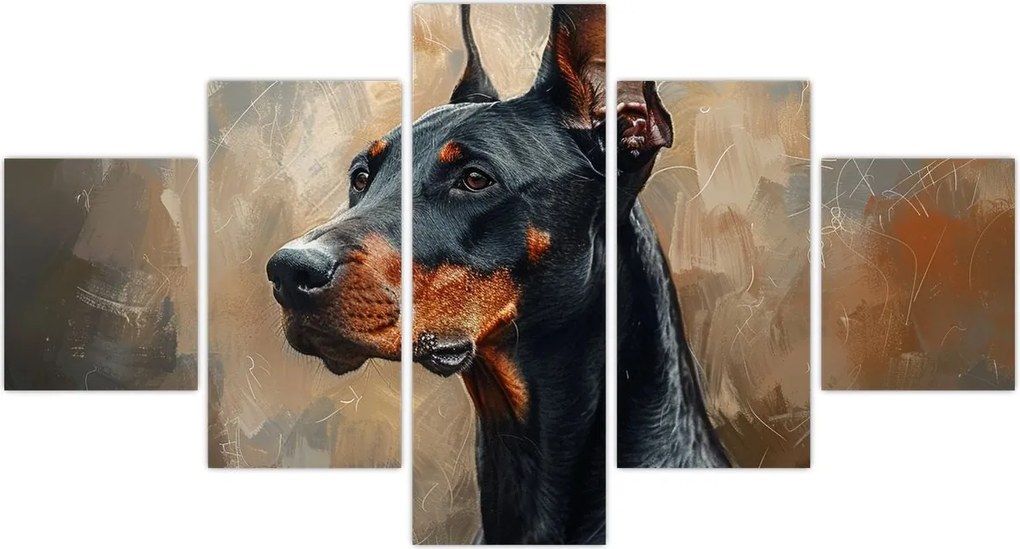 Obraz - Portret Dobrmana (125x70 cm)