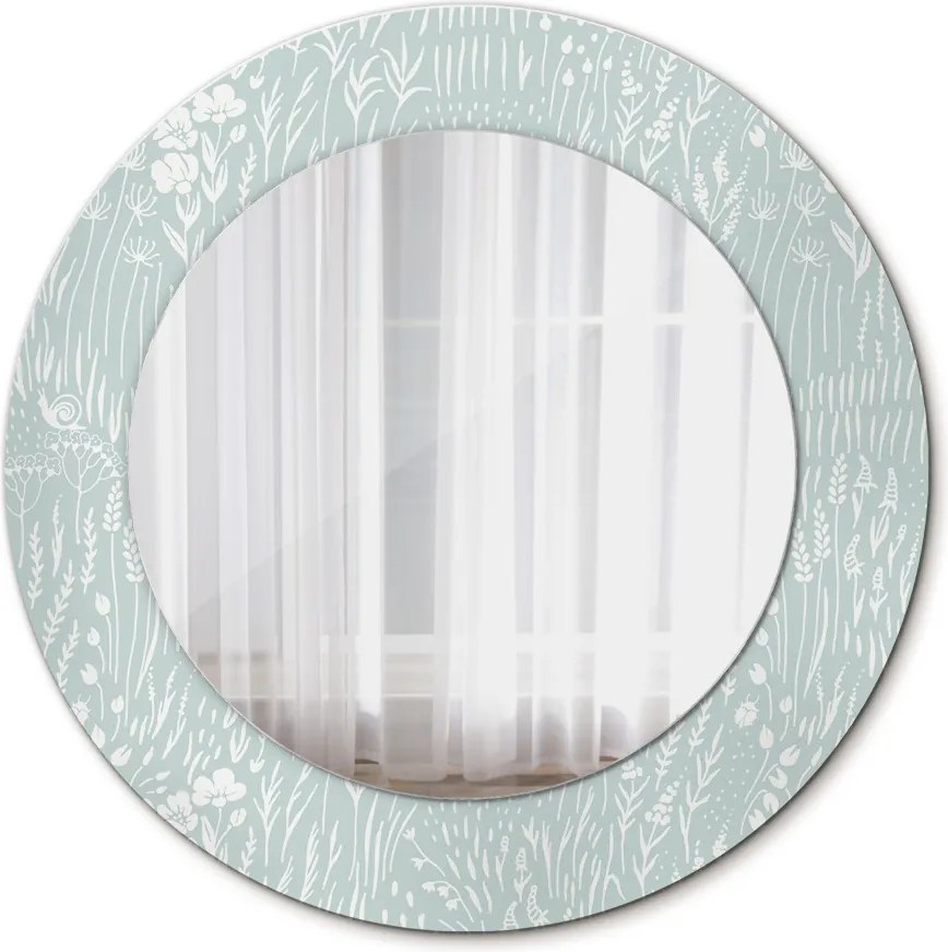 Lustro dekoracyjne okrągłe Kompozycja rysowana ręcznie