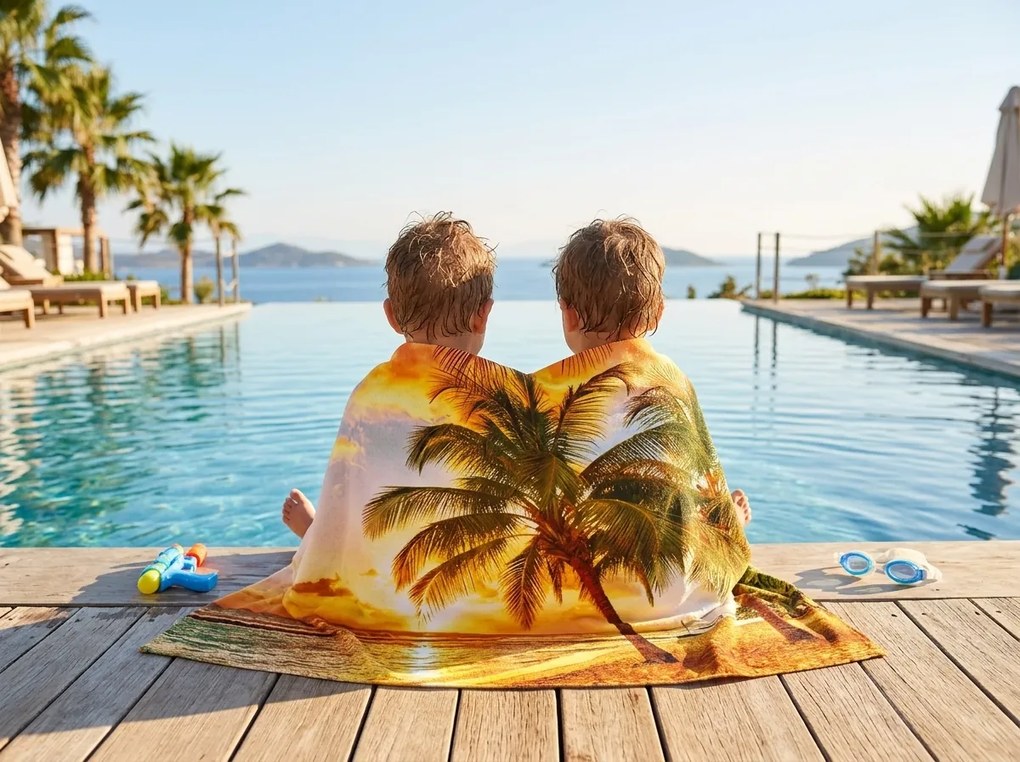 Ręcznik plażowy XX-large szybkoschnący SOLIVANA kolorowy 150 x 210 cm, 100% mikrofibra