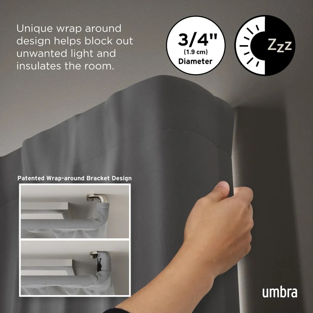 Stalowy regulowany karnisz 213 - 365 cm Twilight – Umbra