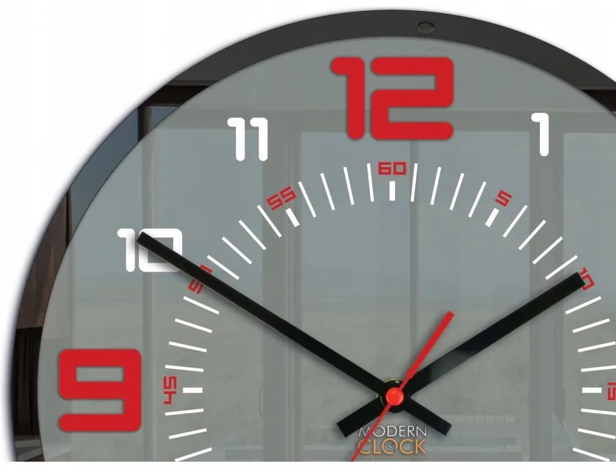 Zegar ścienny okrągły cichy klasyczny akrylowy na ścianę duże cyfry szary