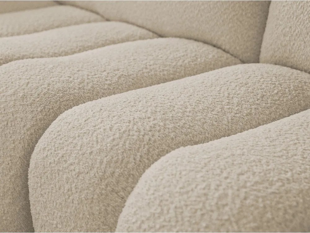 Beżowy narożnik z materiału bouclé (lewostronny/z szezlongiem) Azra – Bobochic Paris