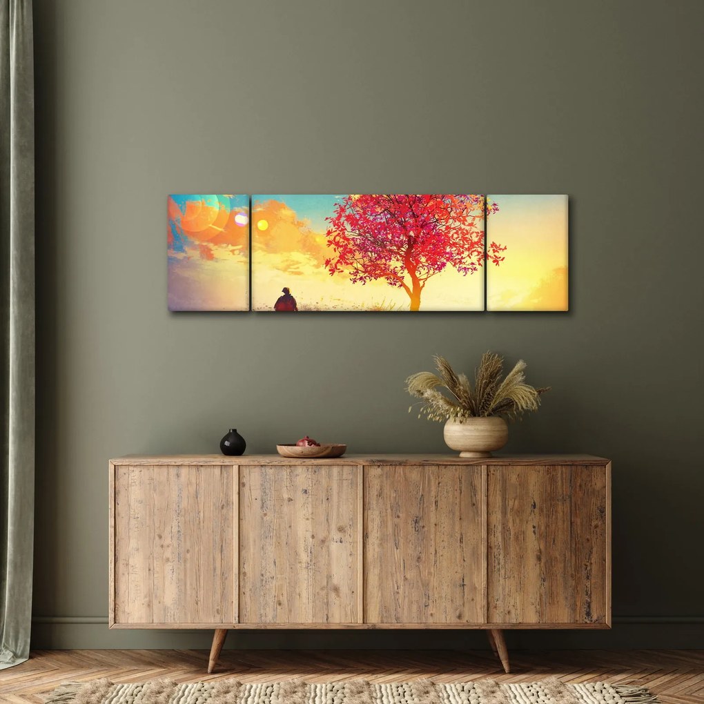 Obraz drzewa na wzgórzu (170x50 cm)