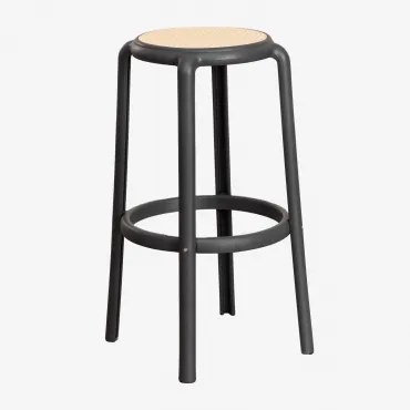 Zestaw 2 Wysokich Stołków Ogrodowych Omara Grafitowa Szarość & ↑75 Cm - Sklum