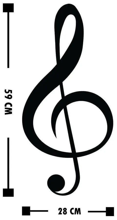Czarna dekoracja ścienna Wallity Treble Clef