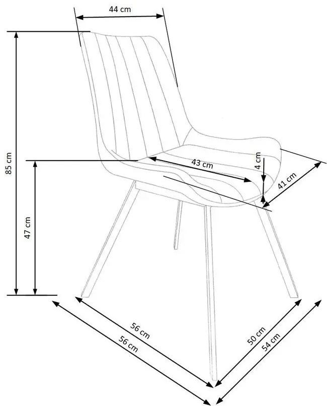 Popielate metalowe krzesło industrialne - Faran