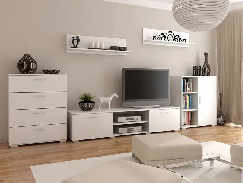 Meblościanka Komplet Biały Mebli Do Salonu S5-B03