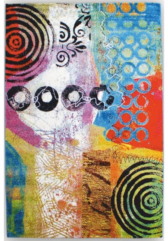 Dywan nowoczesny Folk Koła multikolor 80 cm x 150 cm