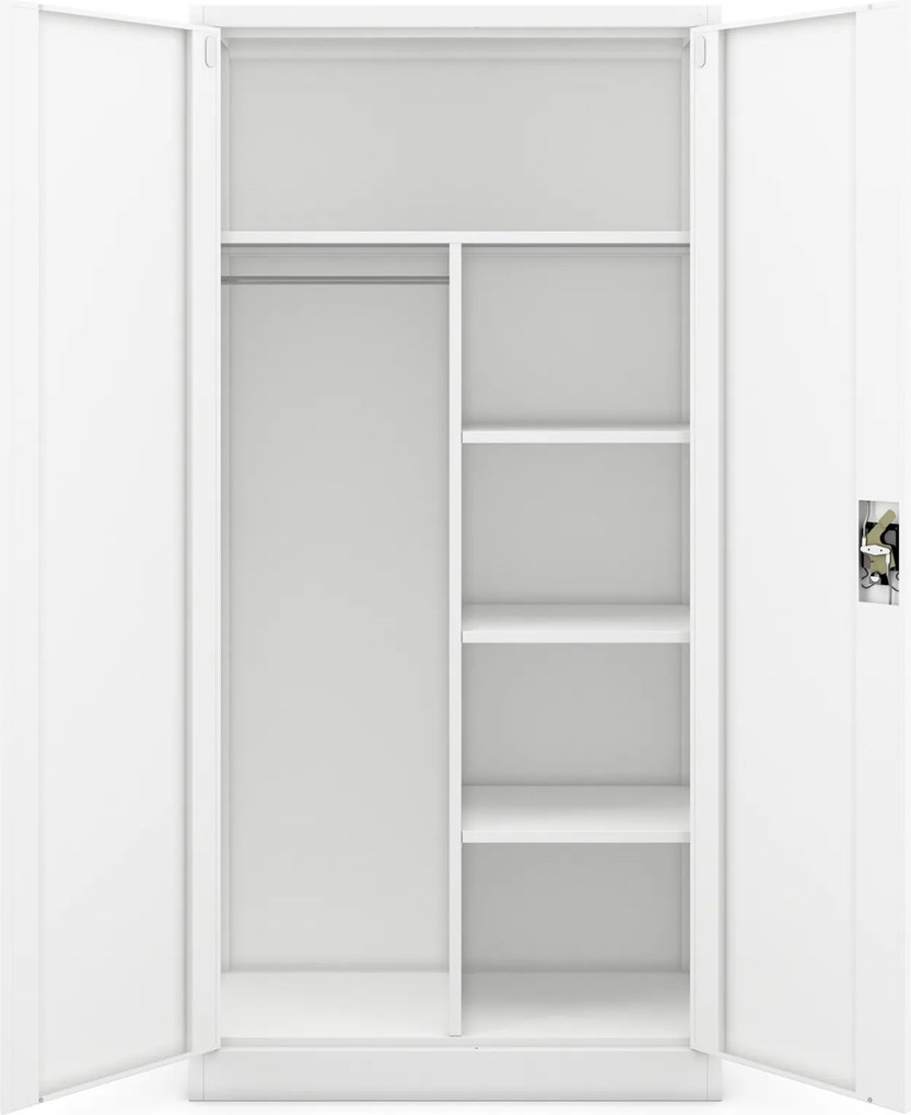 Socjalna szafa ubraniowa Dawid 90x45x185 cm, biała