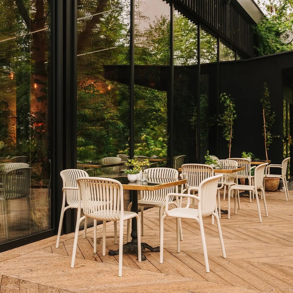 Plastikowe krzesło do ogrodu Brene, bez podłokietników