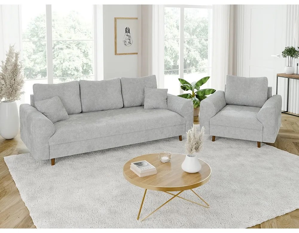 Jasnoszara sofa 210 cm Ariella – Ropez