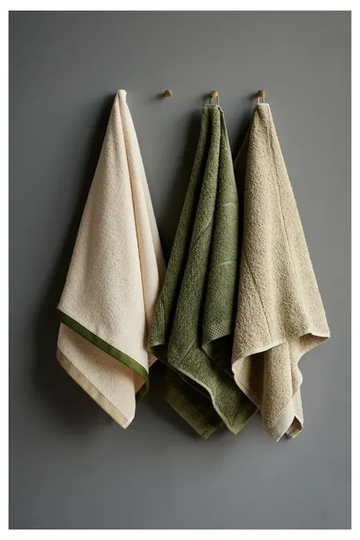 Jasnozielony bawełniany ręcznik kąpielowy frotte 70x140 cm Line – Södahl