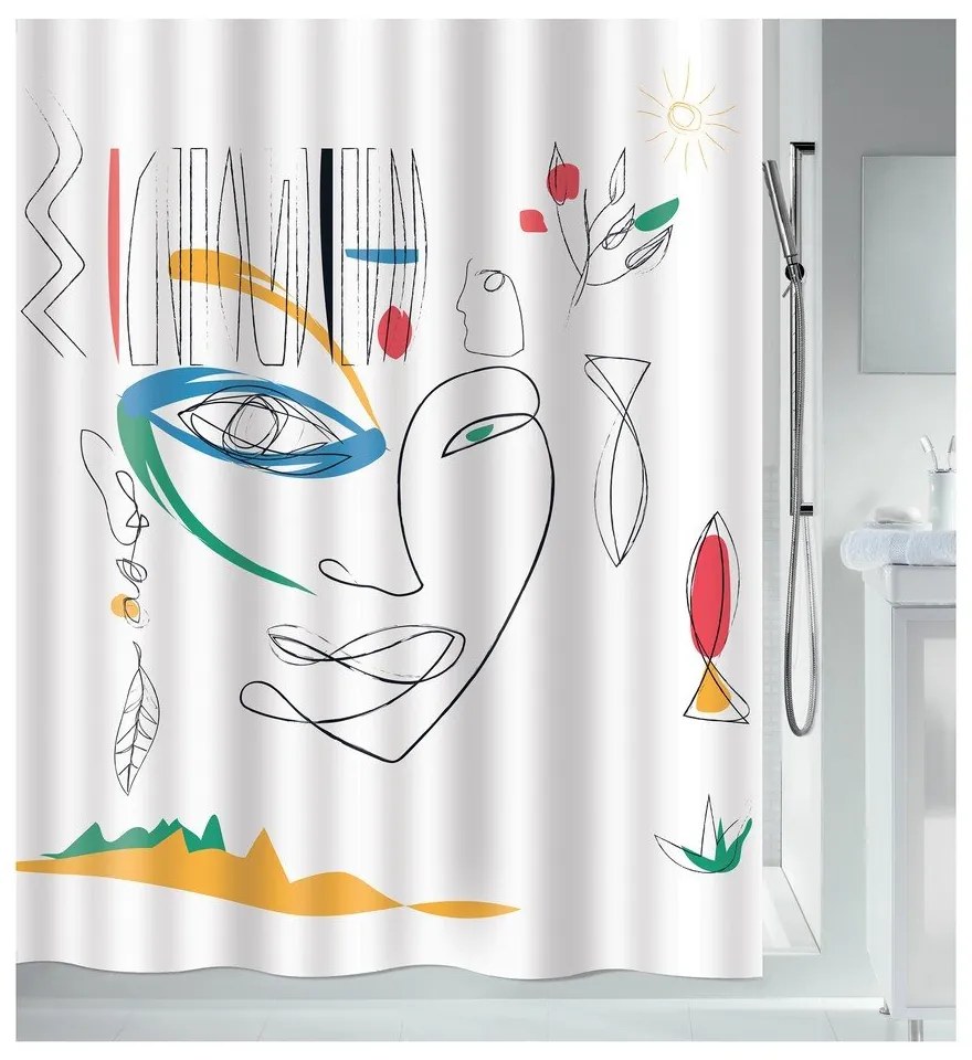 Zasłona prysznicowa 180x200 cm Faces – Spirella