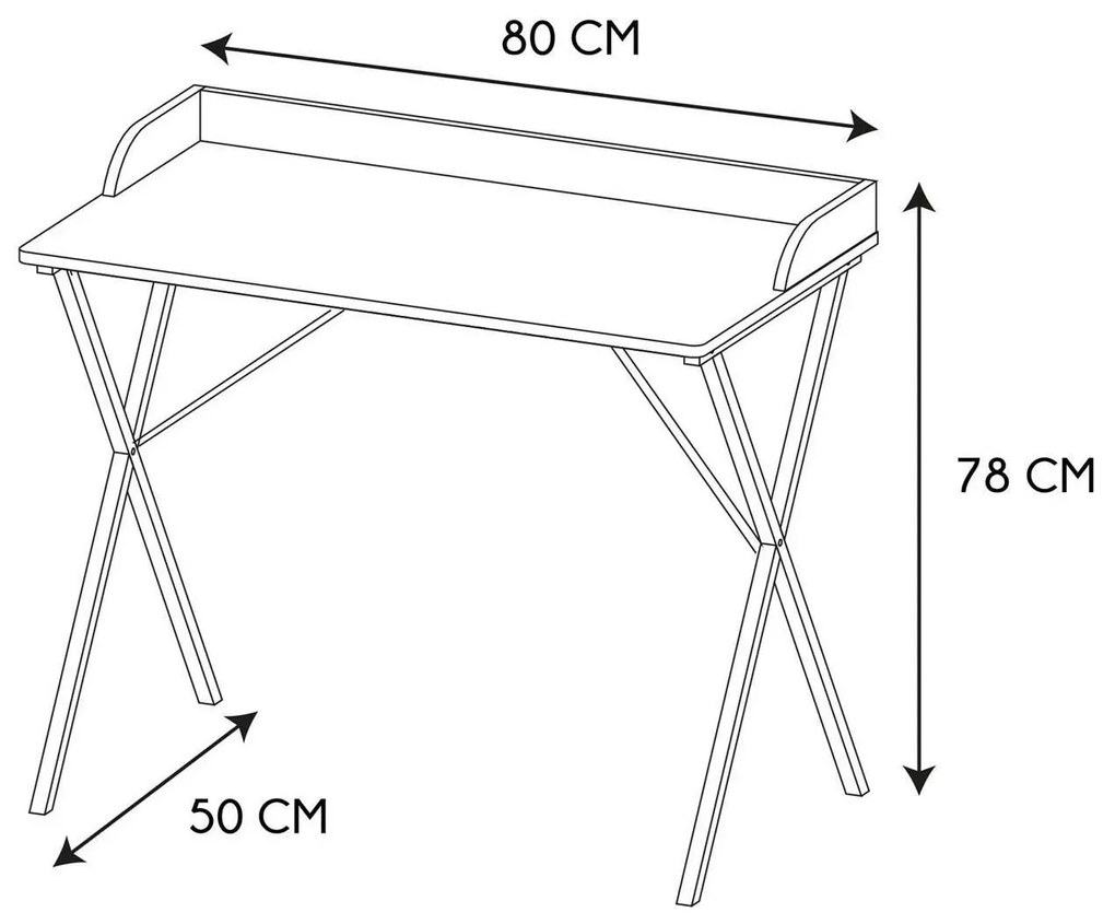 Minimalistyczne biurko z wzorem białego lastryko - Cefilo