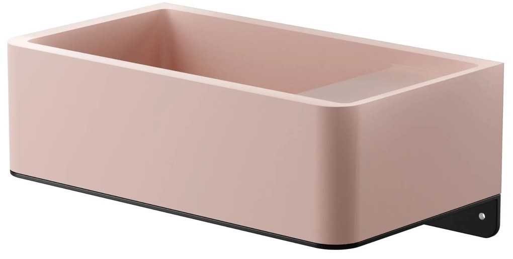 Umywalka z kamienia syntetycznego nablatowa / wisząca prostokątna różowa 43 cm x 25 cm EVELIA Pink