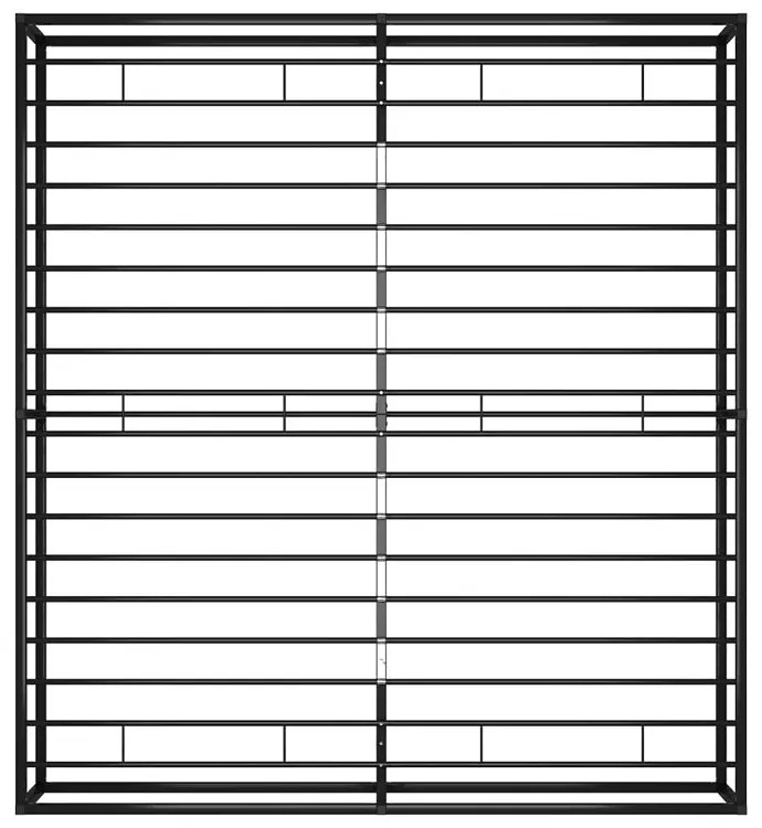 Czarne metalowe łózko loftowe 200x200 cm Rara