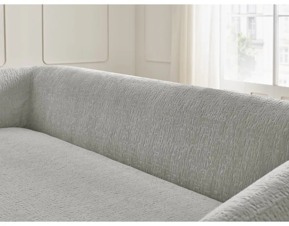 Jasnoszara rozkładana sofa z tkaniny szenilowej 228 cm Neyo – Bobochic Paris