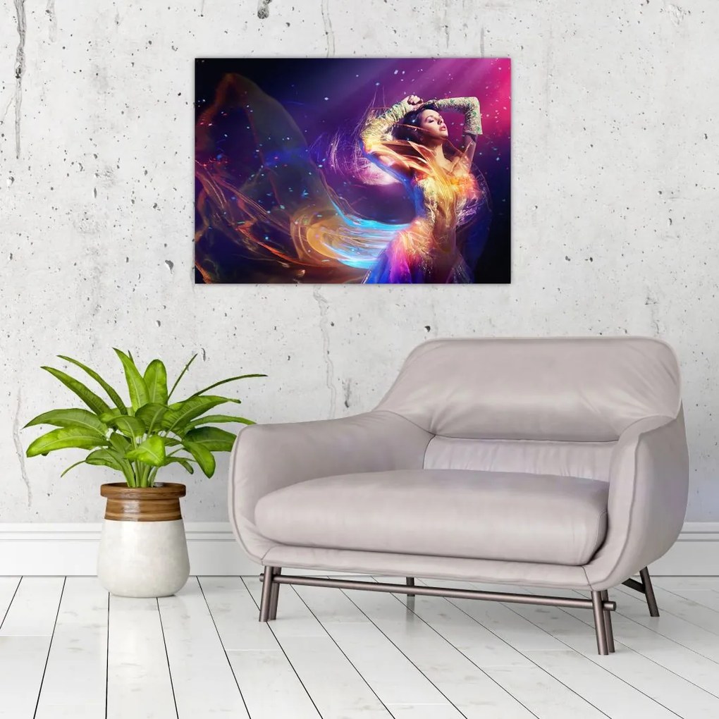 Obraz na szkle mistycznej kobiety (70x50 cm)