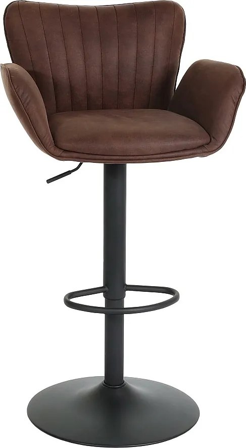 Stołek barowy MCW-M67,  ciemnobrązowy stopa czarny