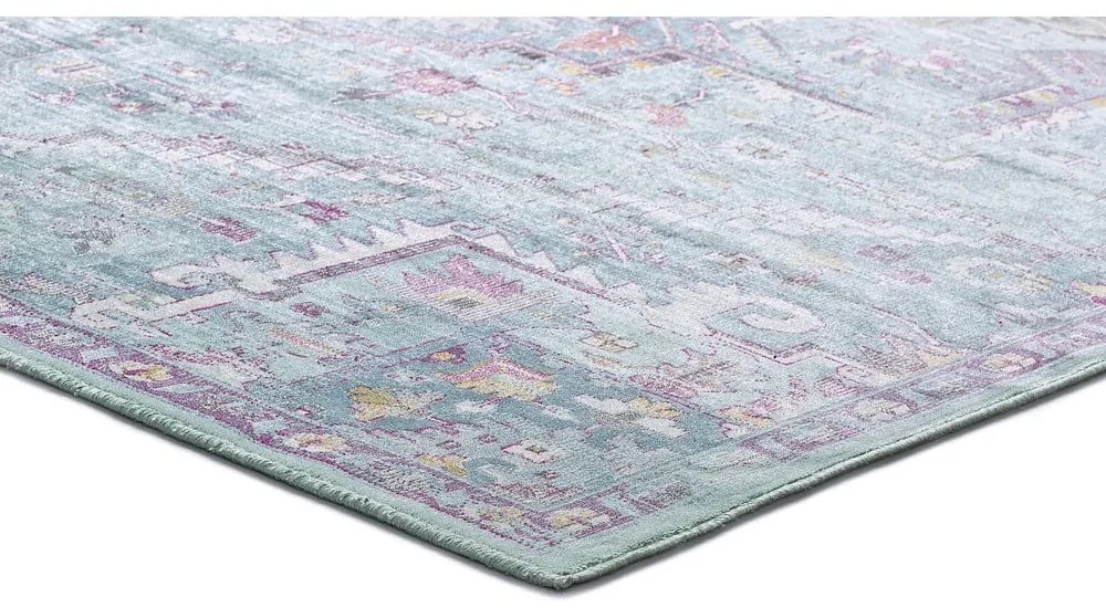 Turkusowy dywan z wiskozy Universal Lara, 200x140 cm