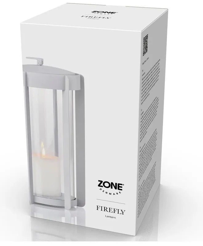 Jasnoszary lampion LED na USB (wysokość 25 cm) Firefly – Zone