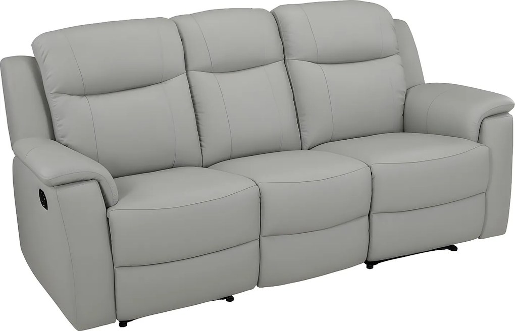 Kanapa 3+2+1 z funkcją relax EVASION ze skóry – Kolor jasnoszary