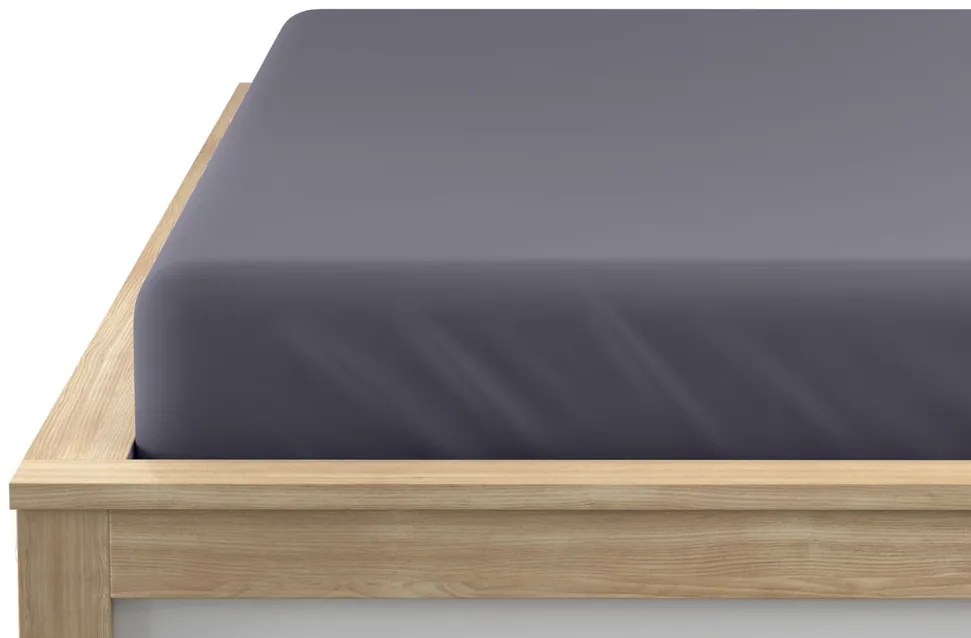 PrzytulneMieszkanie.pl Prześcieradło z mikrofibry z gumką ciemnoszare 160 x 200 cm