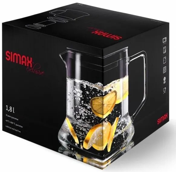 Simax Szklany imbryk z filtrem ze stali nierdzewnej Look 1,8 l