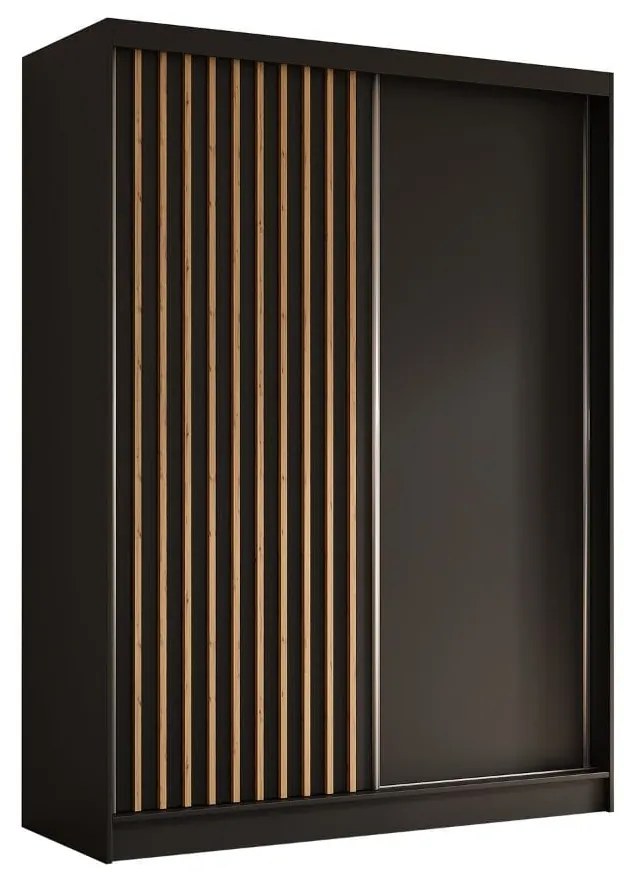 Szafa przesuwna - Lamel 160 cm, czarny mat