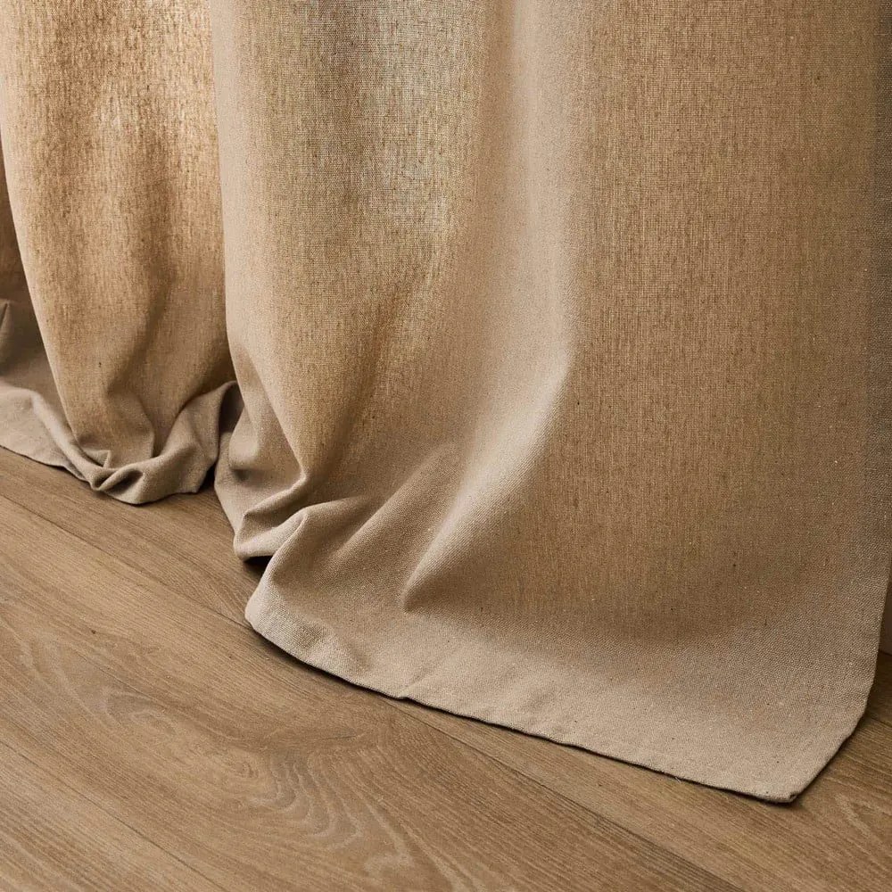 Brązowa zasłona z mieszanki bawełny 140x240 cm Everest – douceur d'intérieur
