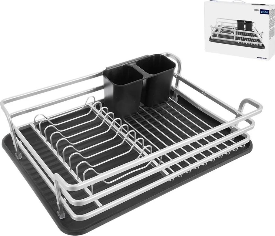 Czarno-biały metalowy ociekacz 43x32 cm Deluxe – Orion