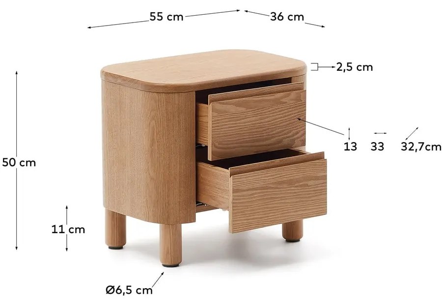 Szafka nocna w naturalnym kolorze Salaya – Kave Home