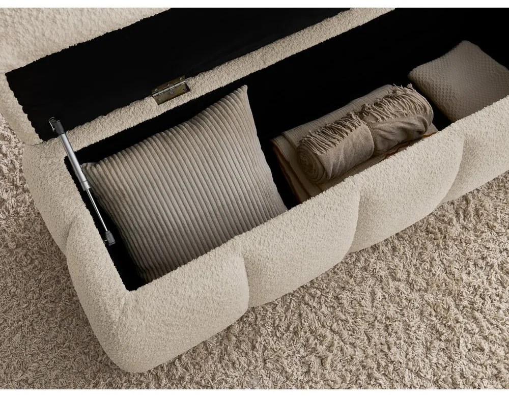 Beżowa ławka z materiału bouclé – Bobochic Paris