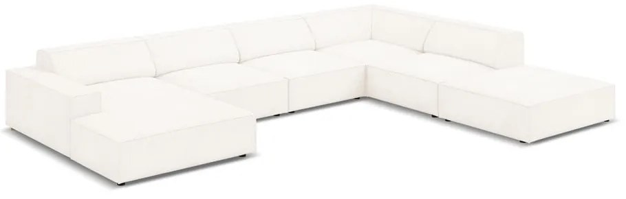 Beżowy narożnik (prawostronny) z materiału bouclé Jodie – Micadoni Home