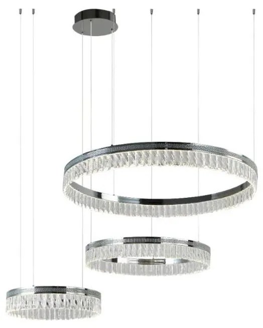 Ściemnialny kryształowy żyrandol LED na linkach THALIA LED/120W/230V 3000-6000K + pilot