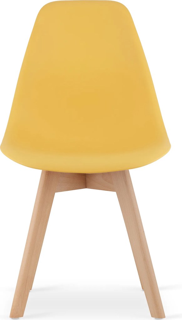 PROMOCJA Musztardowe krzesło KITO z bukowymi nogami II. jakość