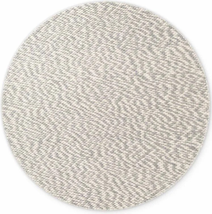 Jasnoszaro-kremowy wełniany okrągły dywan tkany ręcznie ø 160 cm Lyon Beans – Elle Decoration