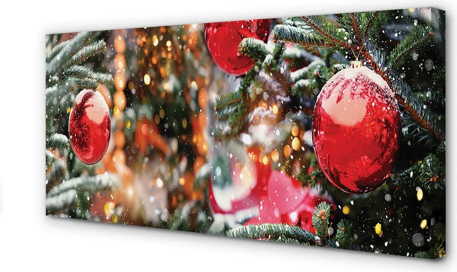Zdjęcie na płótnie Śnieg, Bombki i Choinki