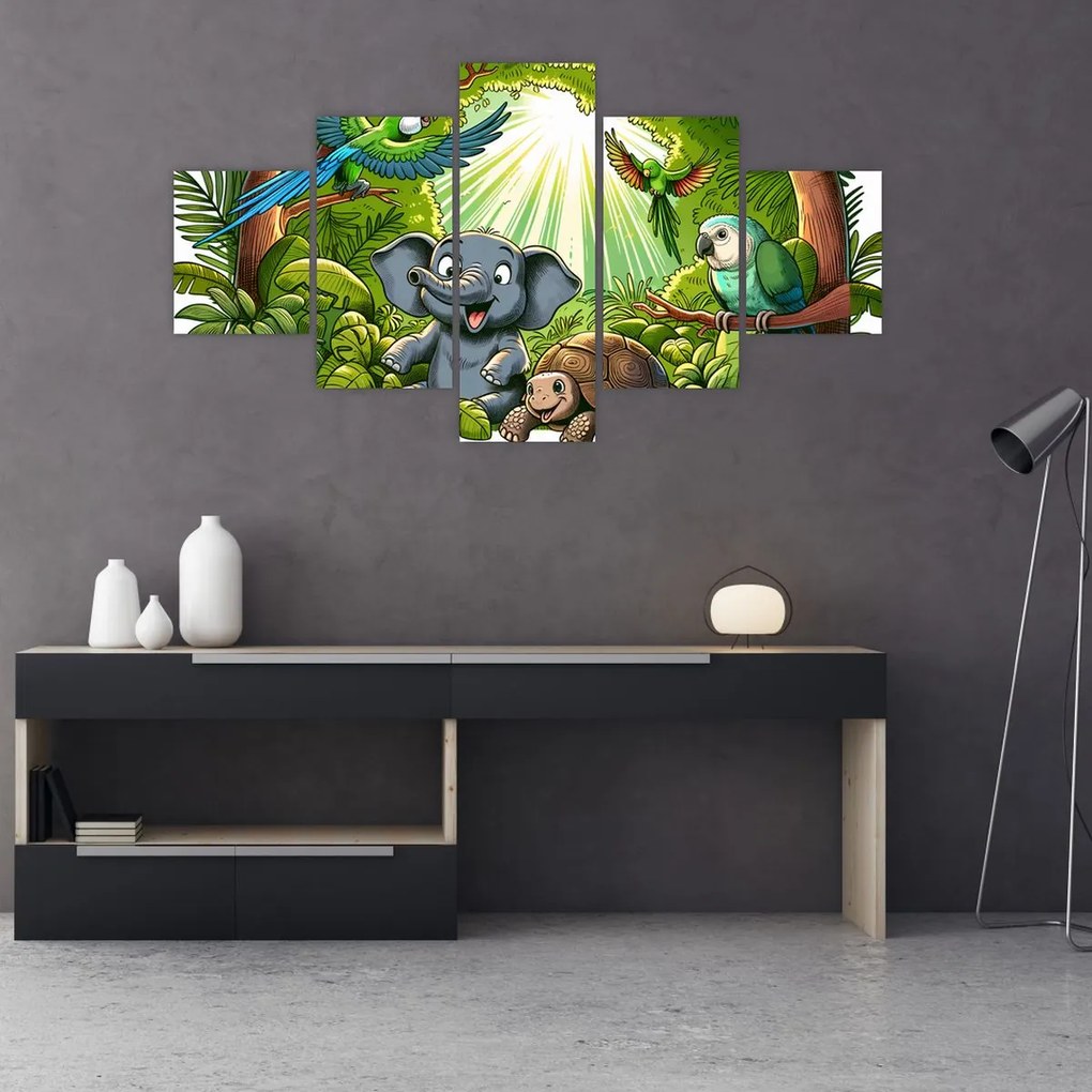 Obraz - Wesołe zwierzątka (125x70 cm)