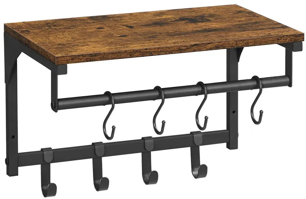 Industrialny Wieszak Ścienny Na Ubrania Z Półką G3-A95