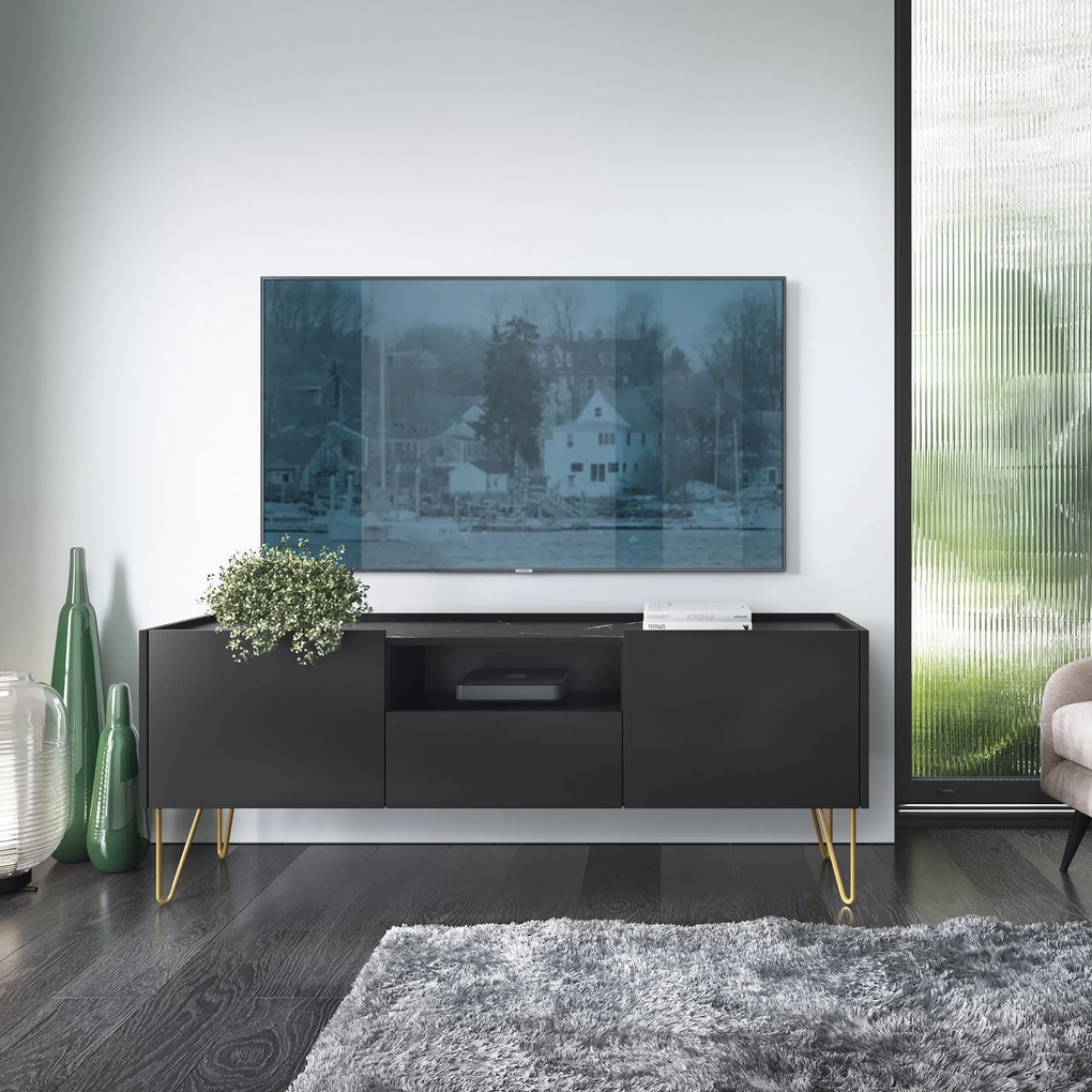 Komoda ARMONIA 144 cm do Salonu Sypialni Czarny