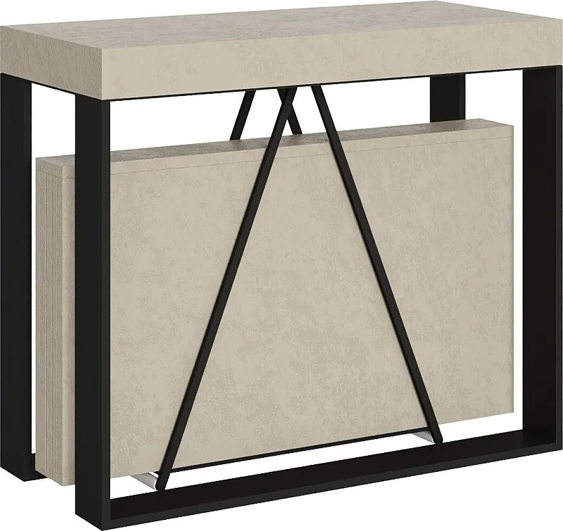 Konsola rozkładana 90x40/196 cm Sketa Small kaszmir rama w kolorze antracytu