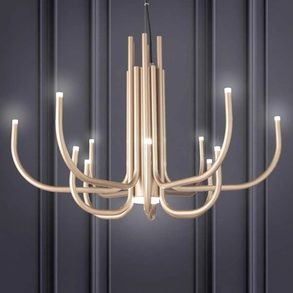 Ondaluce - ściemnialny żyrandol LED na lince NOUVEAU LED/35W/230V Ø 78 cm złoty