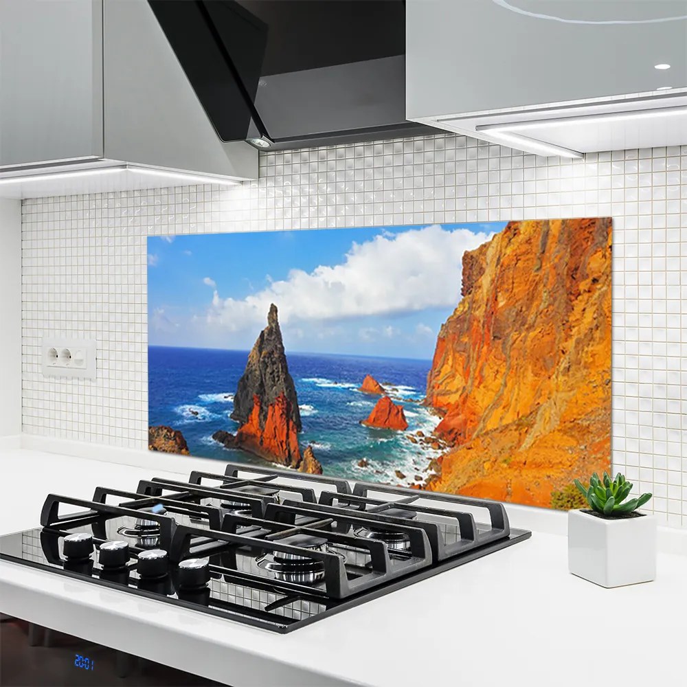 Panel Szklany Majestatyczny Klif nad Oceanem