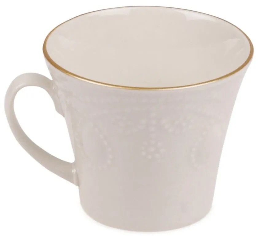 Zestaw 6 porcelanowych filiżanek na kawę ze spodkami Stitched