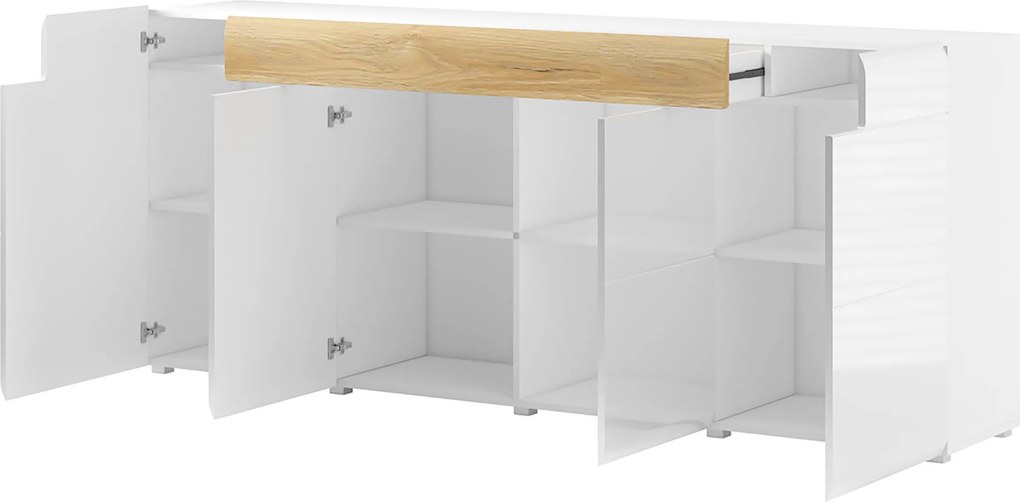 Komoda IBIZA 208 cm do Salonu Sypialni z Szufladą Biały