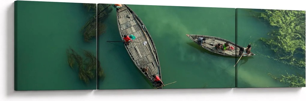 Obraz - Rybacy na rzece (170x50 cm)