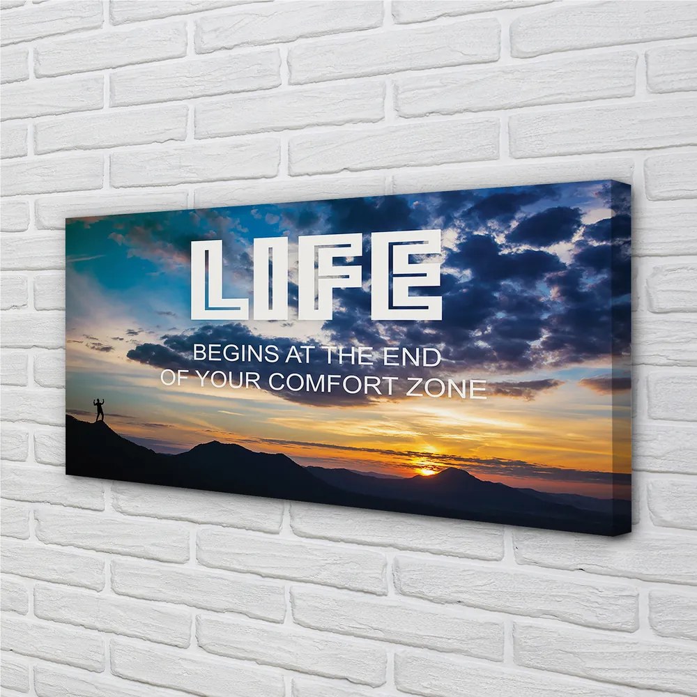 Duży obraz na płótnie Napis o Zachodzie Słońca